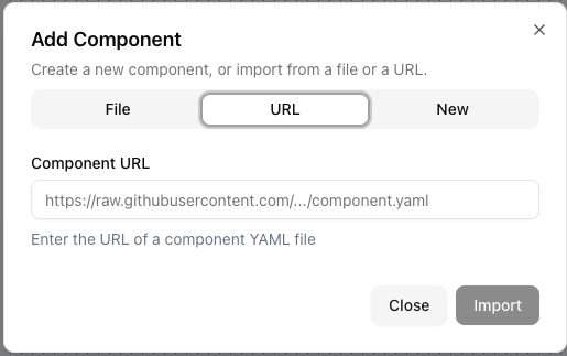 Import from URL screenshot
