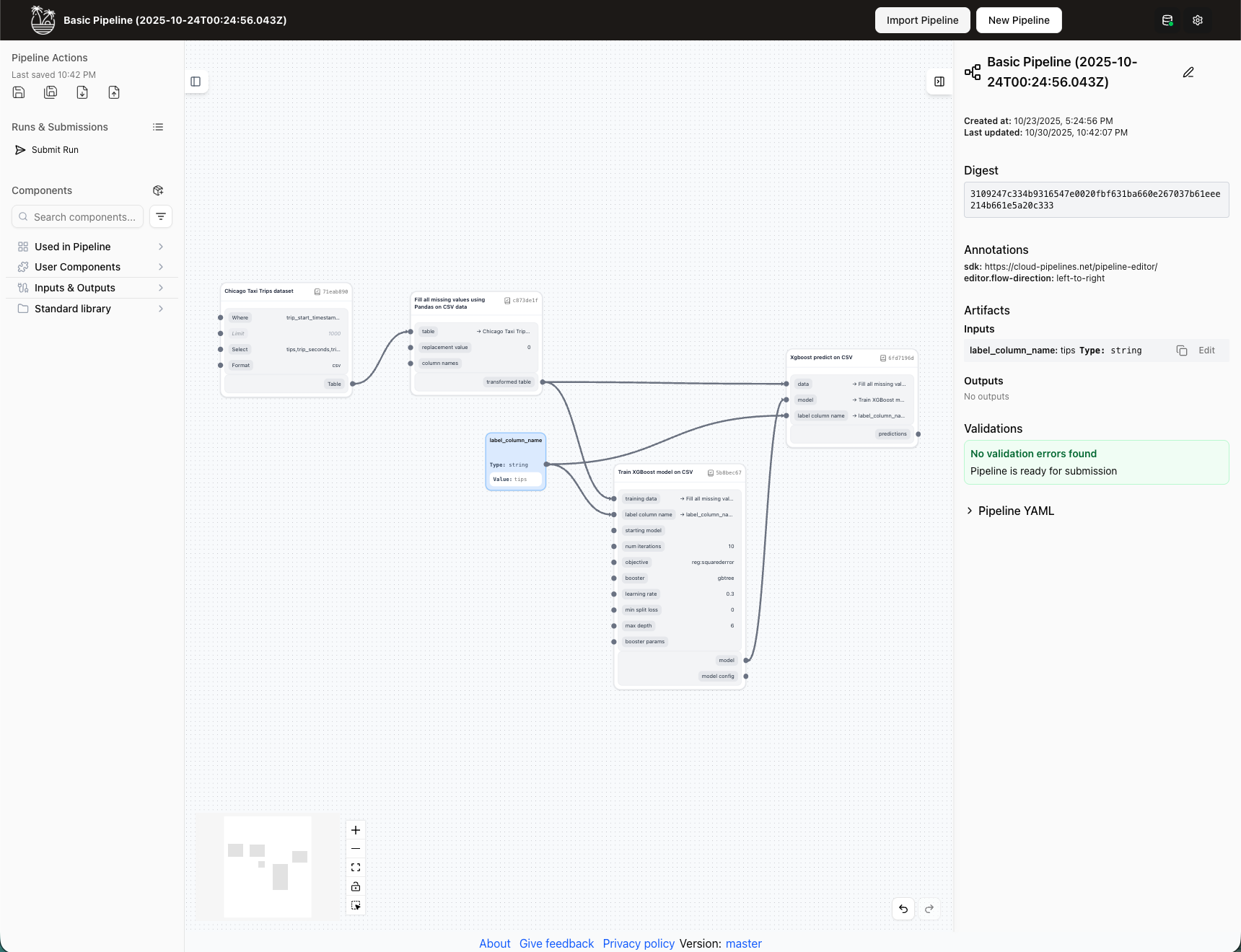 Pipeline Editor screenshot
