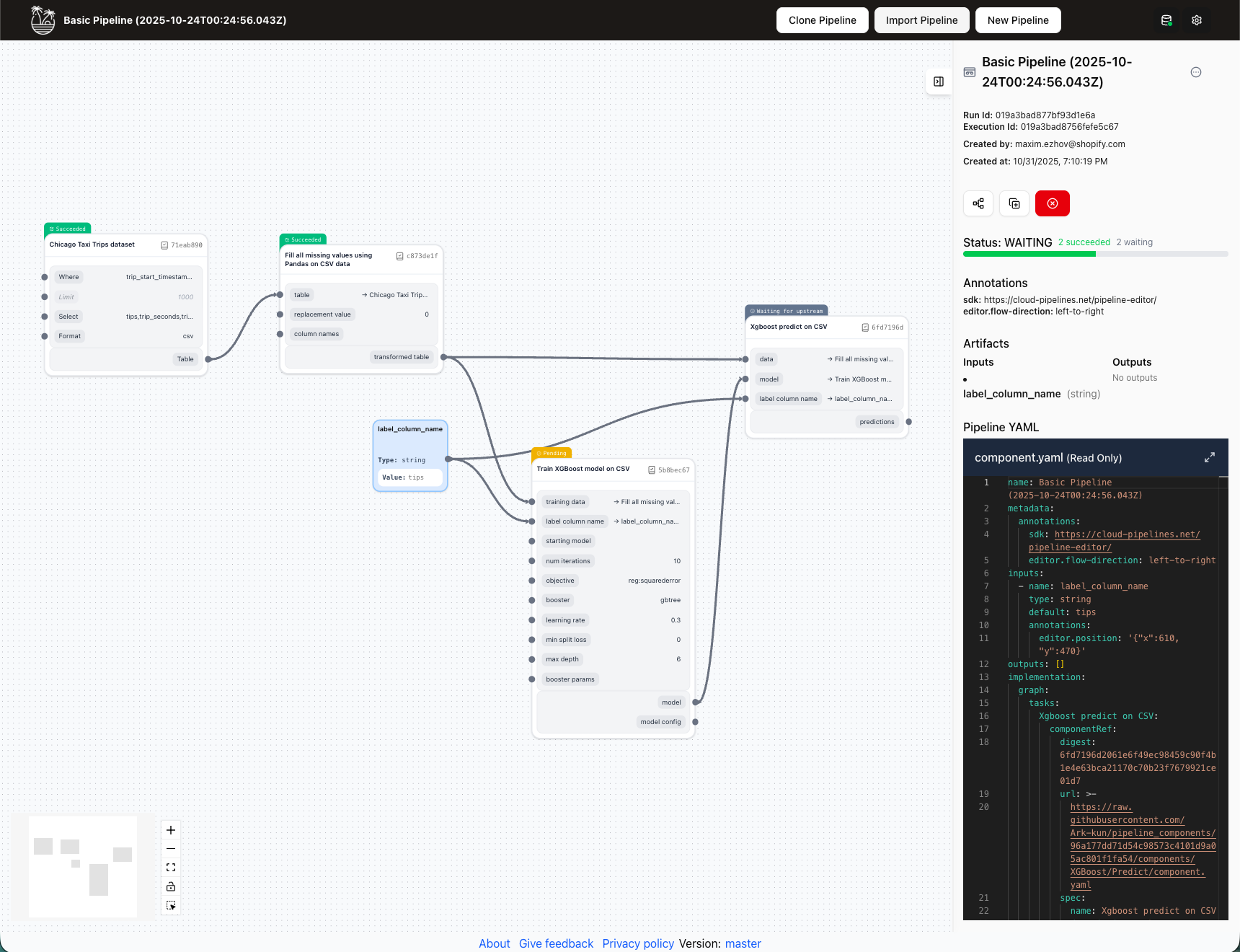 Pipeline Run screenshot